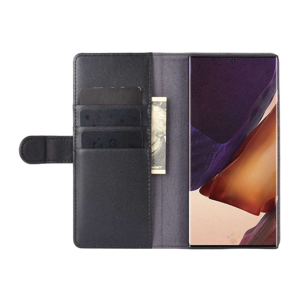 Étui en cuir veritable Samsung Galaxy Note 20 Ultra, Noir
