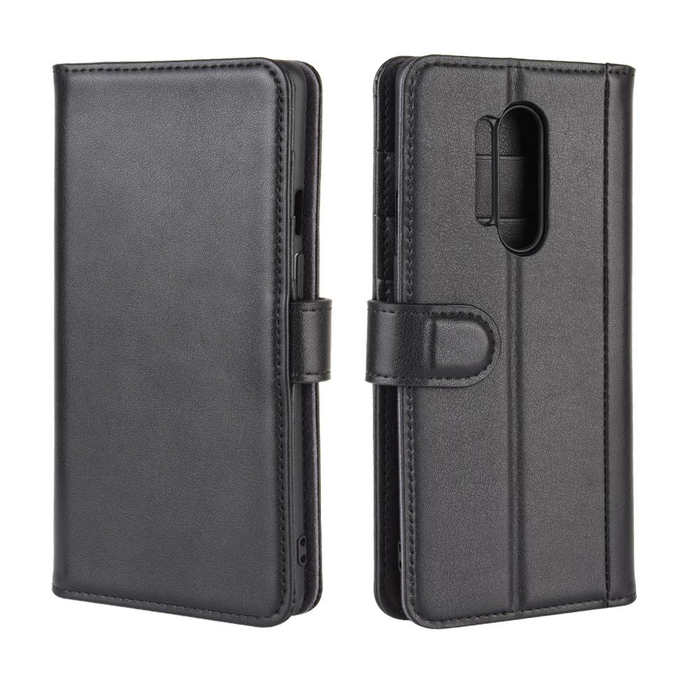 Étui en cuir veritable  OnePlus 8 Pro, Noir