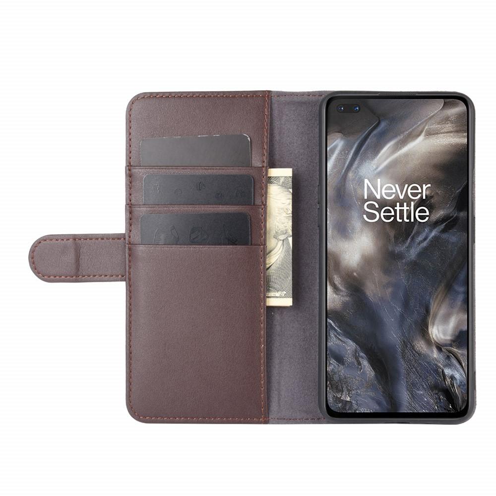 Étui en cuir veritable  OnePlus Nord, Marron