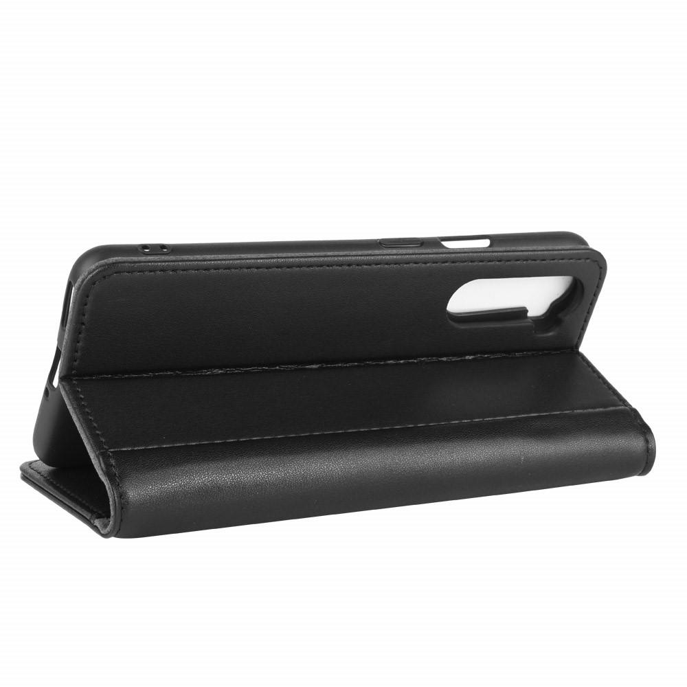 Étui en cuir veritable  OnePlus Nord, Noir