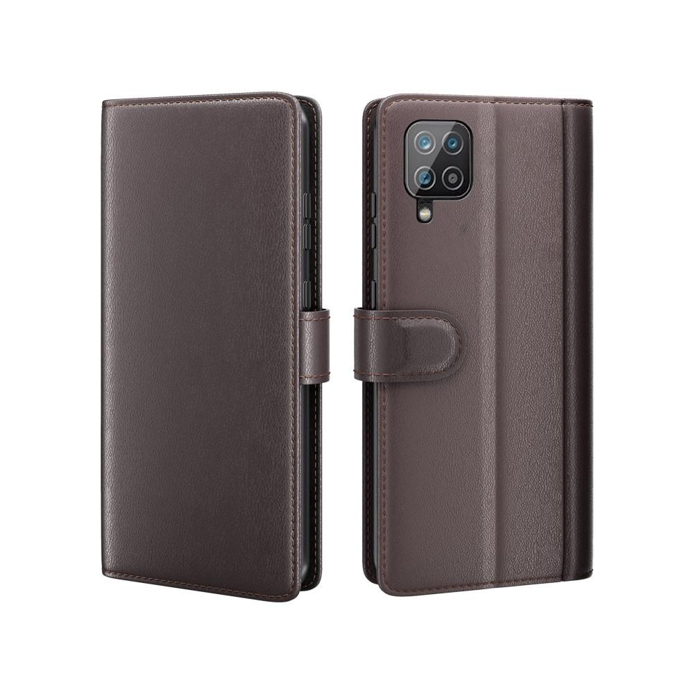 Étui en cuir veritable Samsung Galaxy A12 5G, Marron