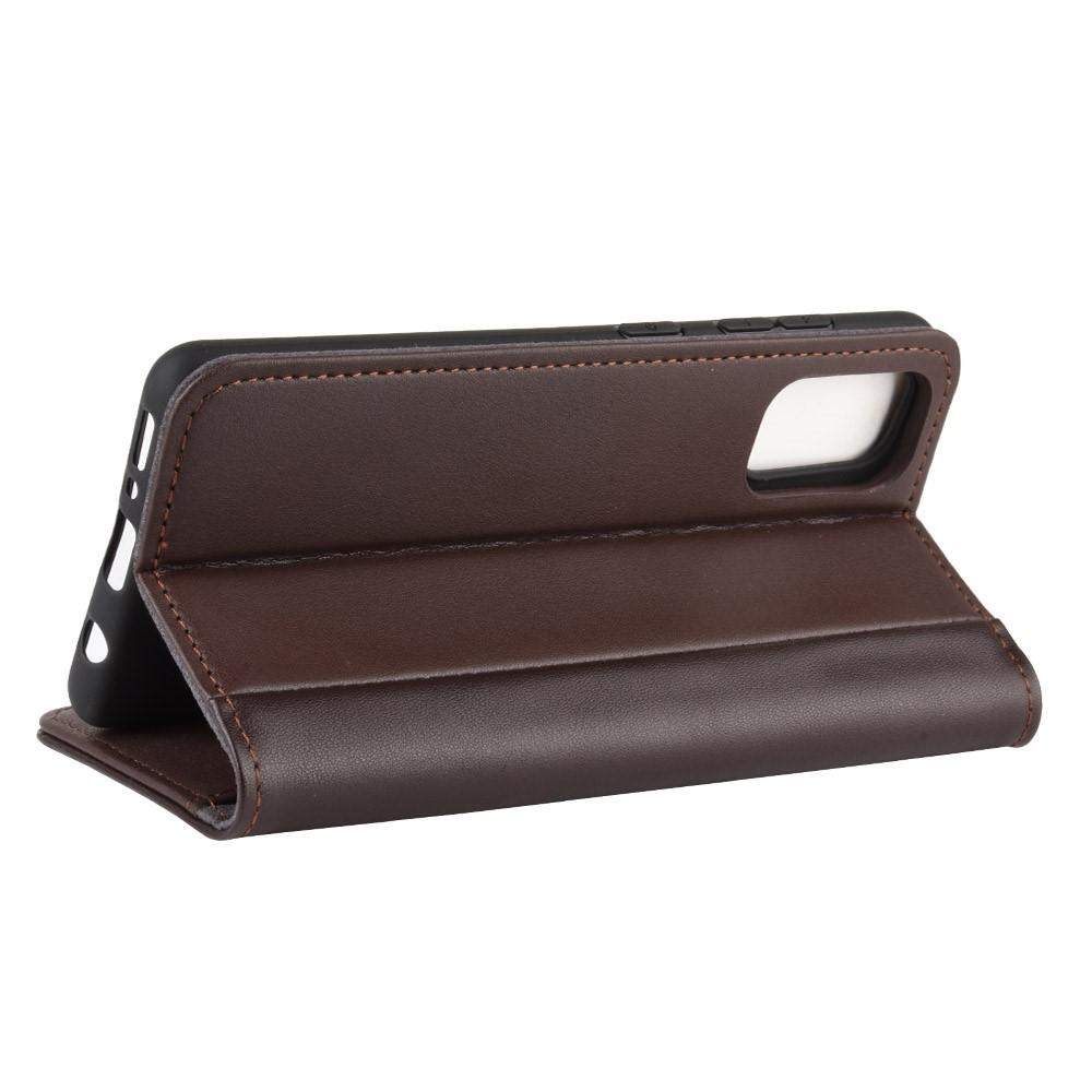 Étui en cuir veritable Samsung Galaxy A41, Marron