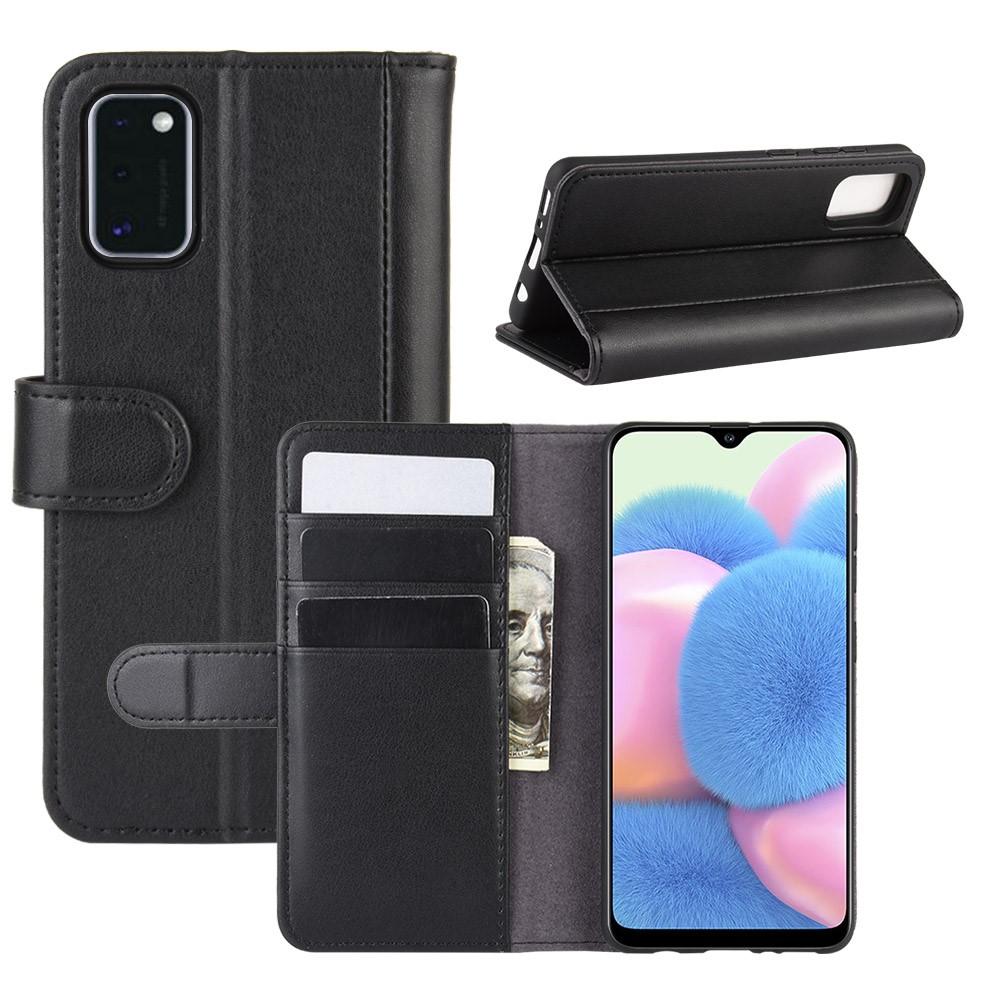 Étui en cuir veritable Samsung Galaxy A41, Noir