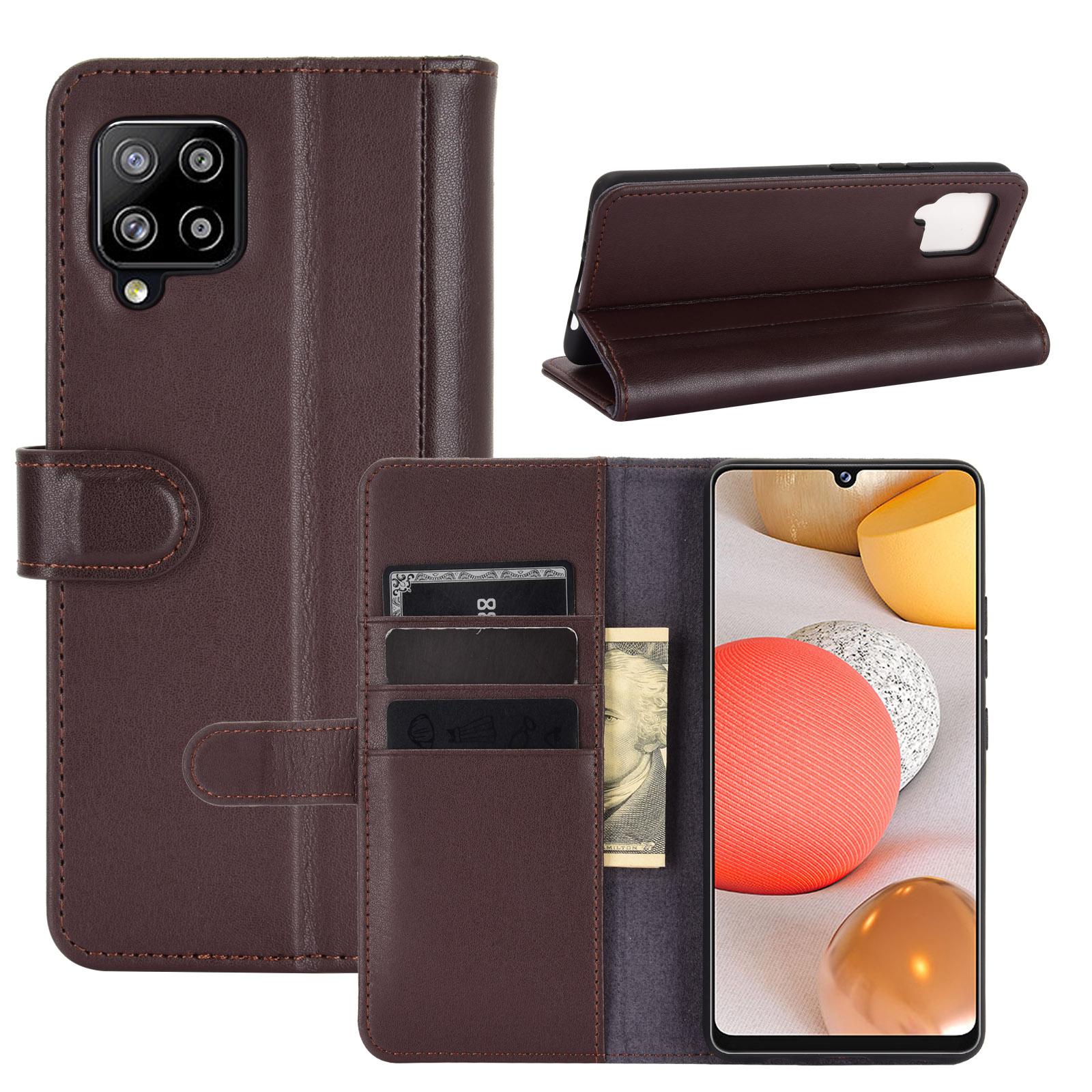 Étui en cuir veritable Samsung Galaxy A42, Marron