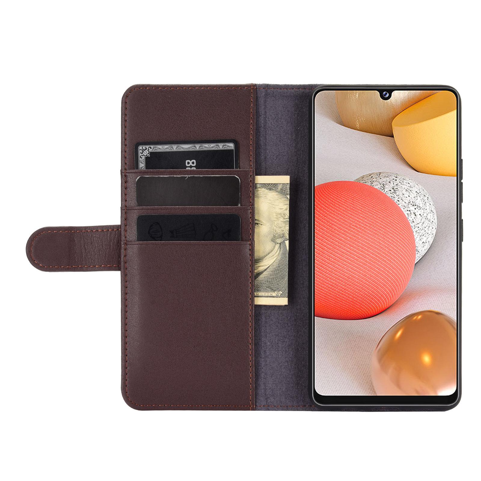 Étui en cuir veritable Samsung Galaxy A42, Marron