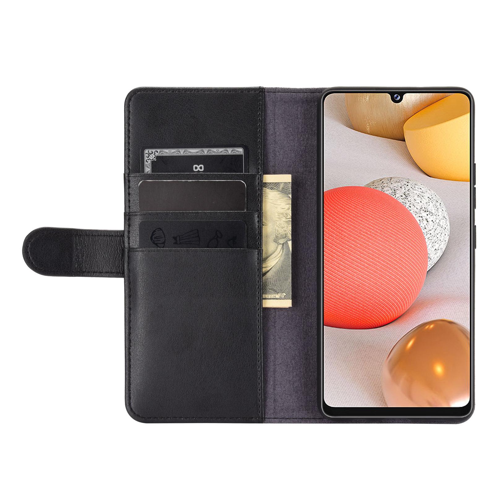 Étui en cuir veritable Samsung Galaxy A42, Noir