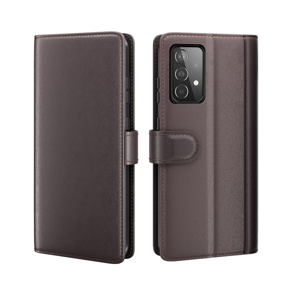 Étui en cuir veritable Samsung Galaxy A52 5G, Marron