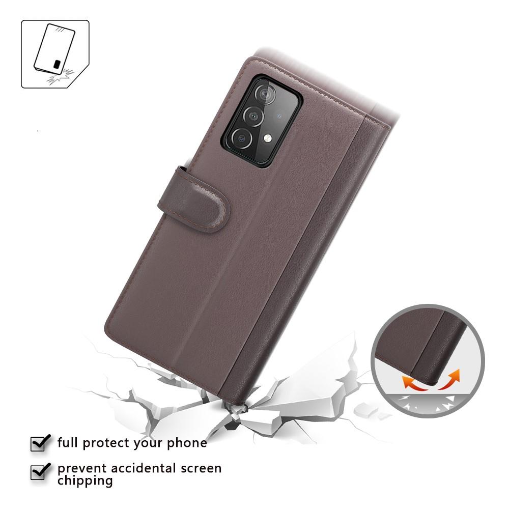 Étui en cuir veritable Samsung Galaxy A52 5G, Marron