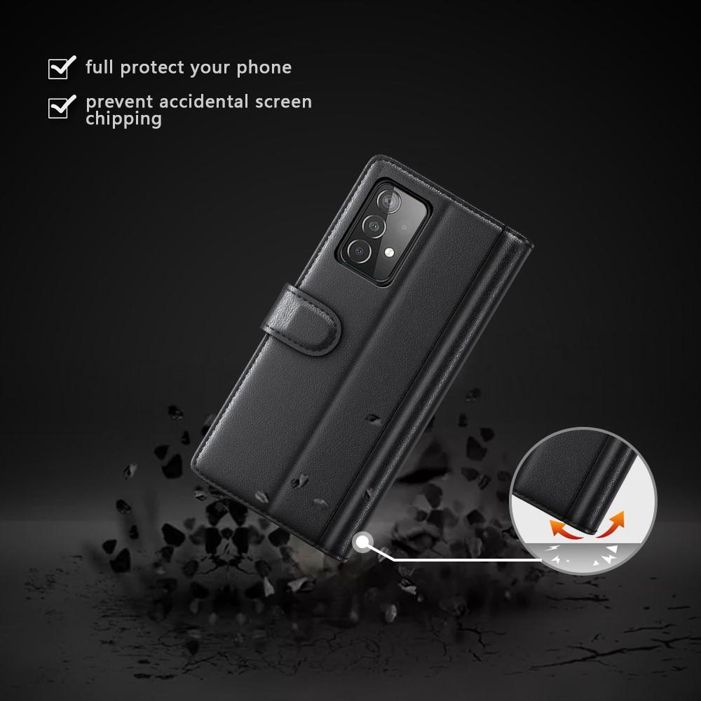 Étui en cuir veritable Samsung Galaxy A52/A52s, noir