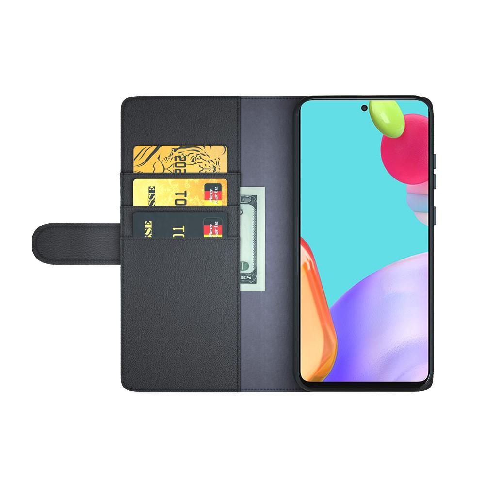 Étui en cuir veritable Samsung Galaxy A52 5G, Noir