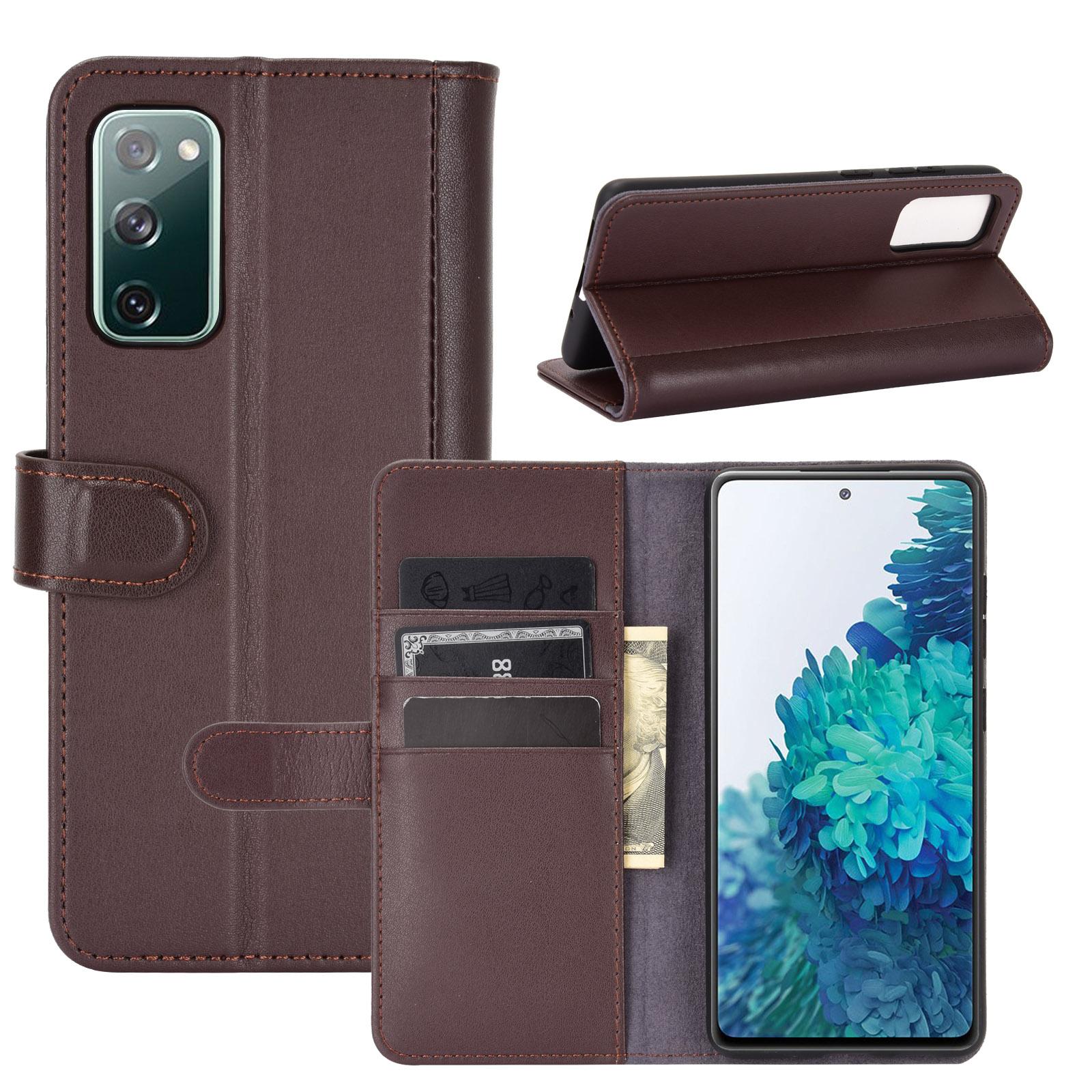 Étui en cuir veritable Samsung Galaxy S20 FE, Marron