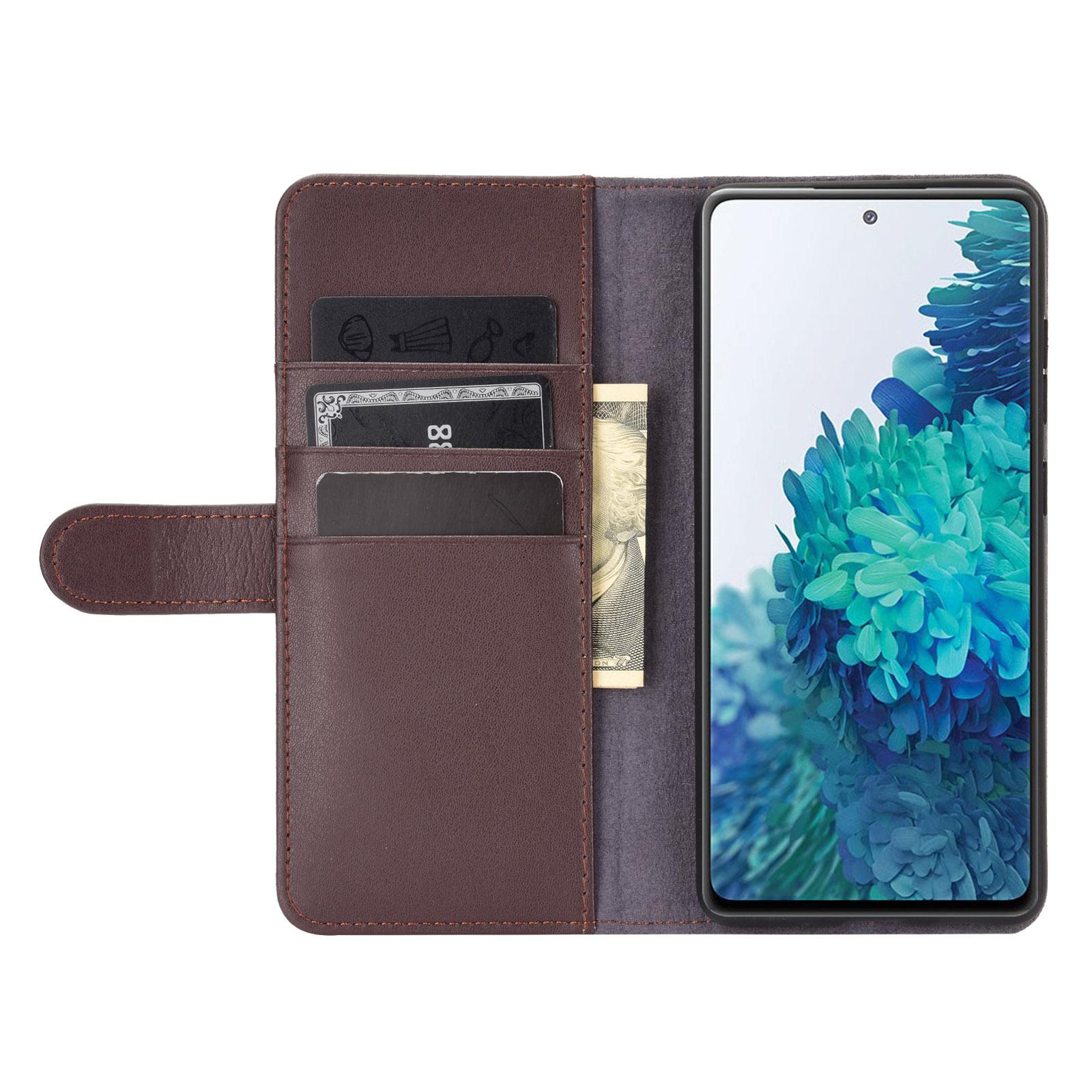 Étui en cuir veritable Samsung Galaxy S20 FE, Marron