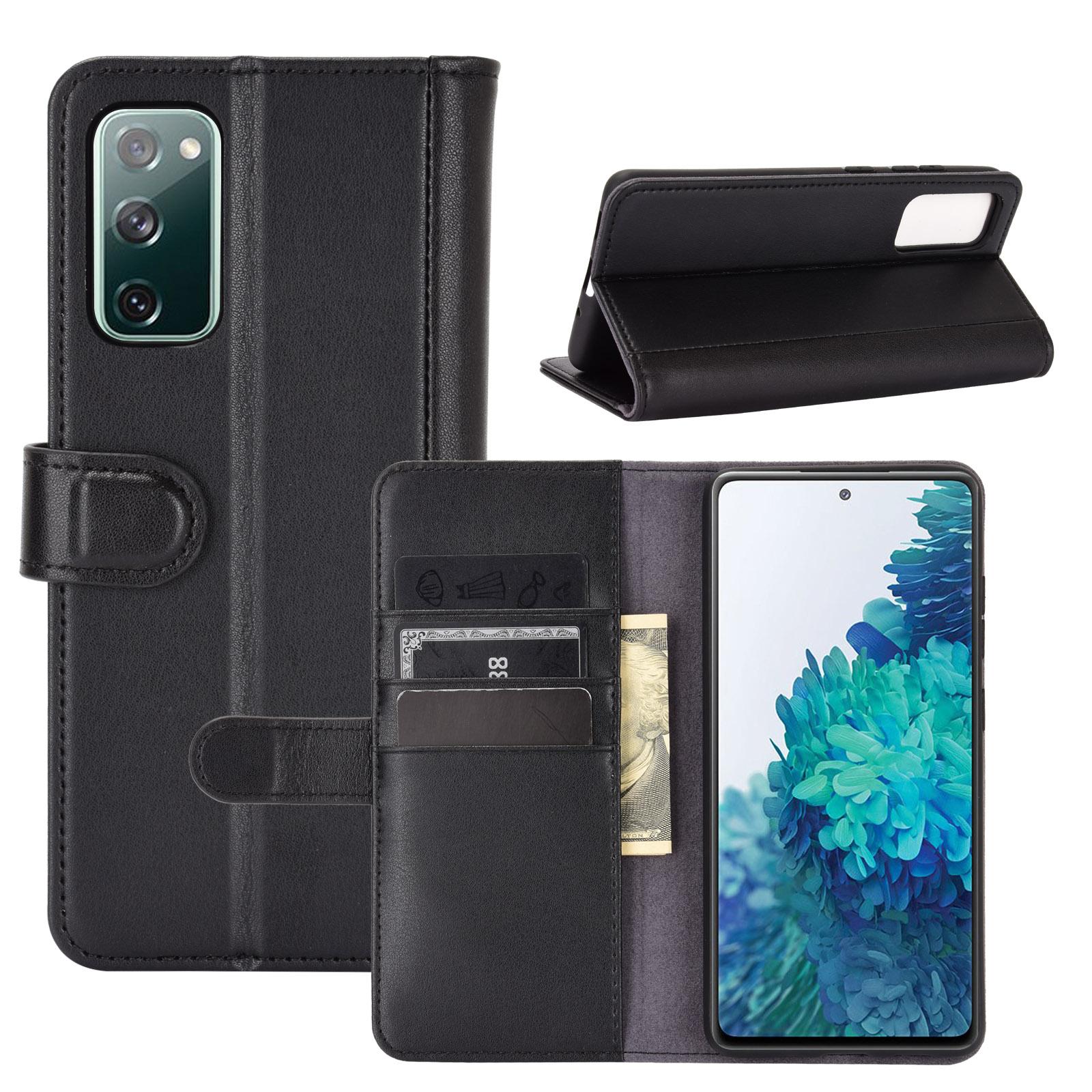 Étui en cuir veritable Samsung Galaxy S20 FE, Noir
