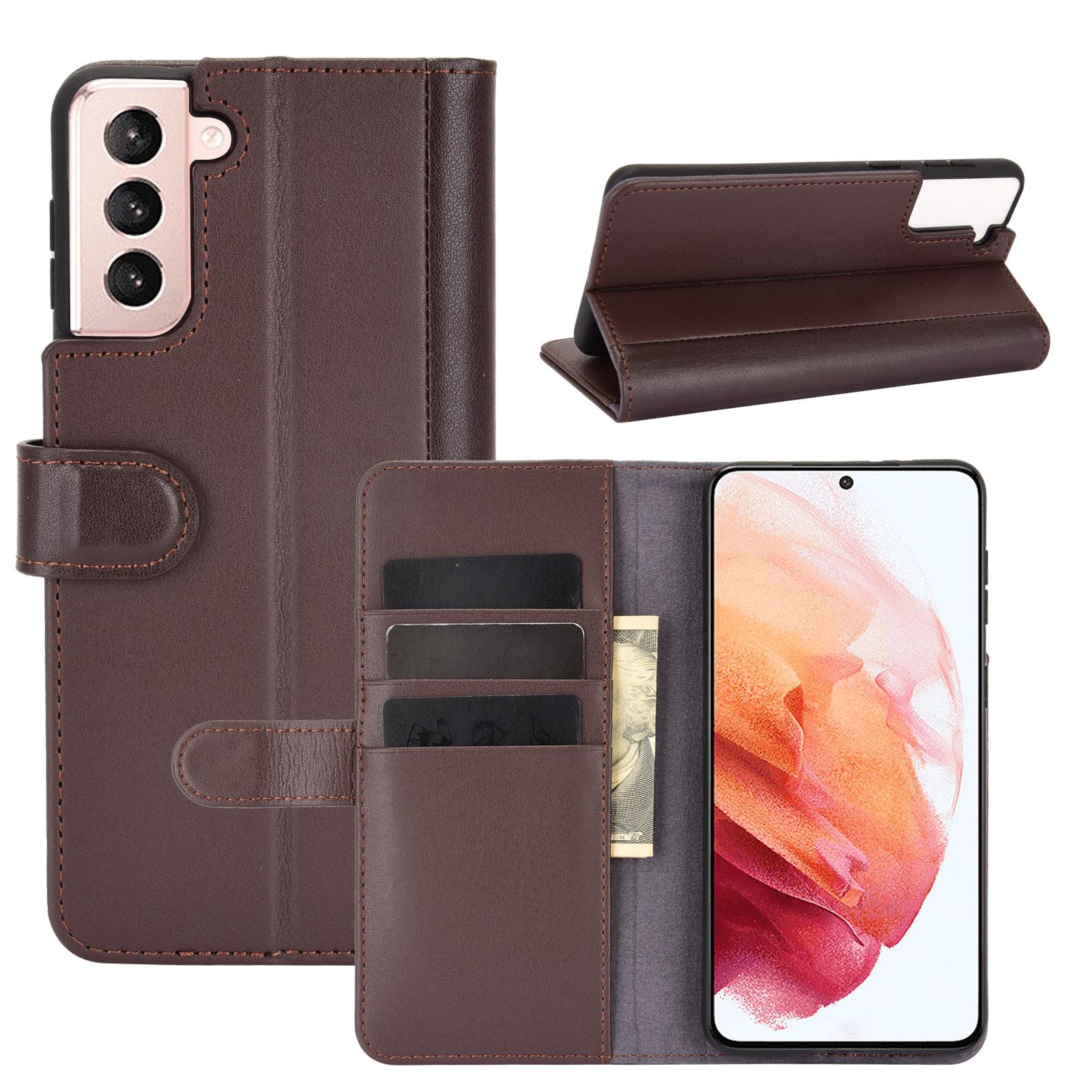 Étui en cuir veritable Samsung Galaxy S21, Marron