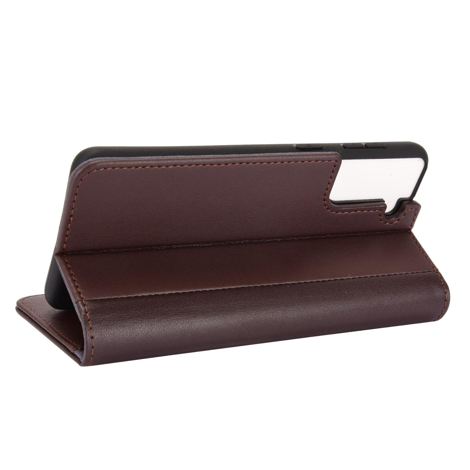 Étui en cuir veritable Samsung Galaxy S21, Marron