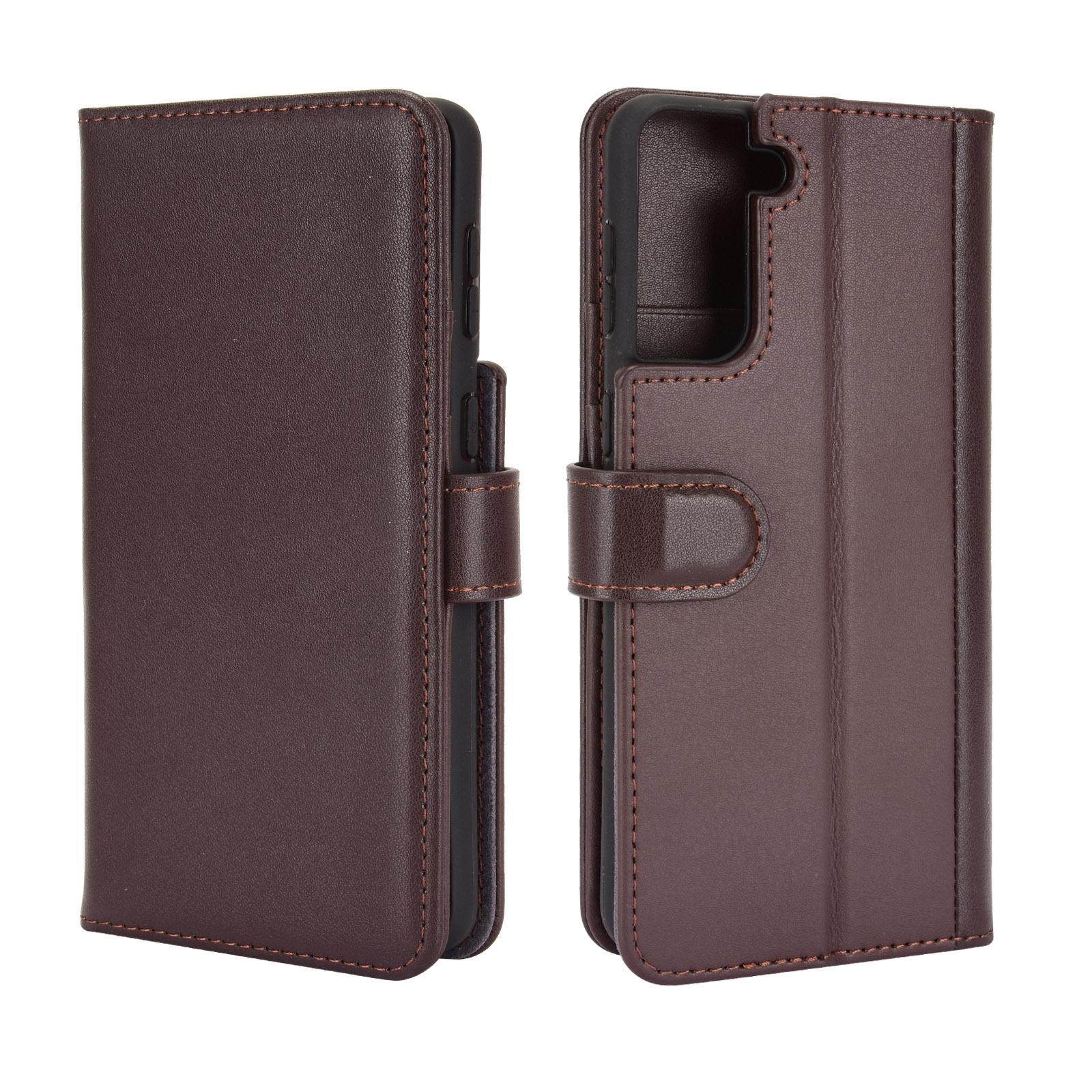 Étui en cuir veritable Samsung Galaxy S21, Marron