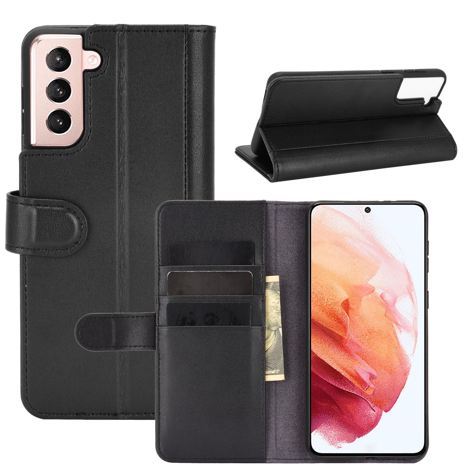 Étui en cuir veritable Samsung Galaxy S21 Plus, Noir
