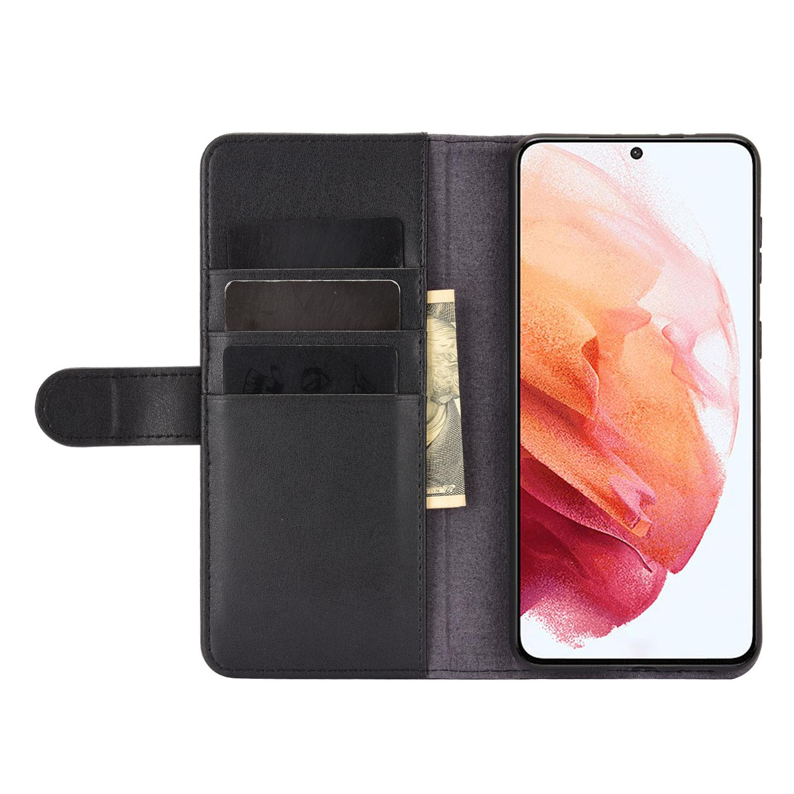 Étui en cuir veritable Samsung Galaxy S21 Plus, Noir