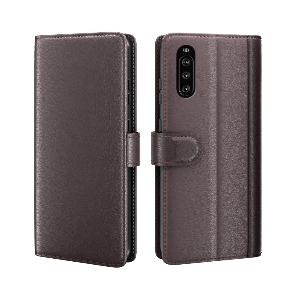 Étui en cuir veritable Sony Xperia 10 III, Marron