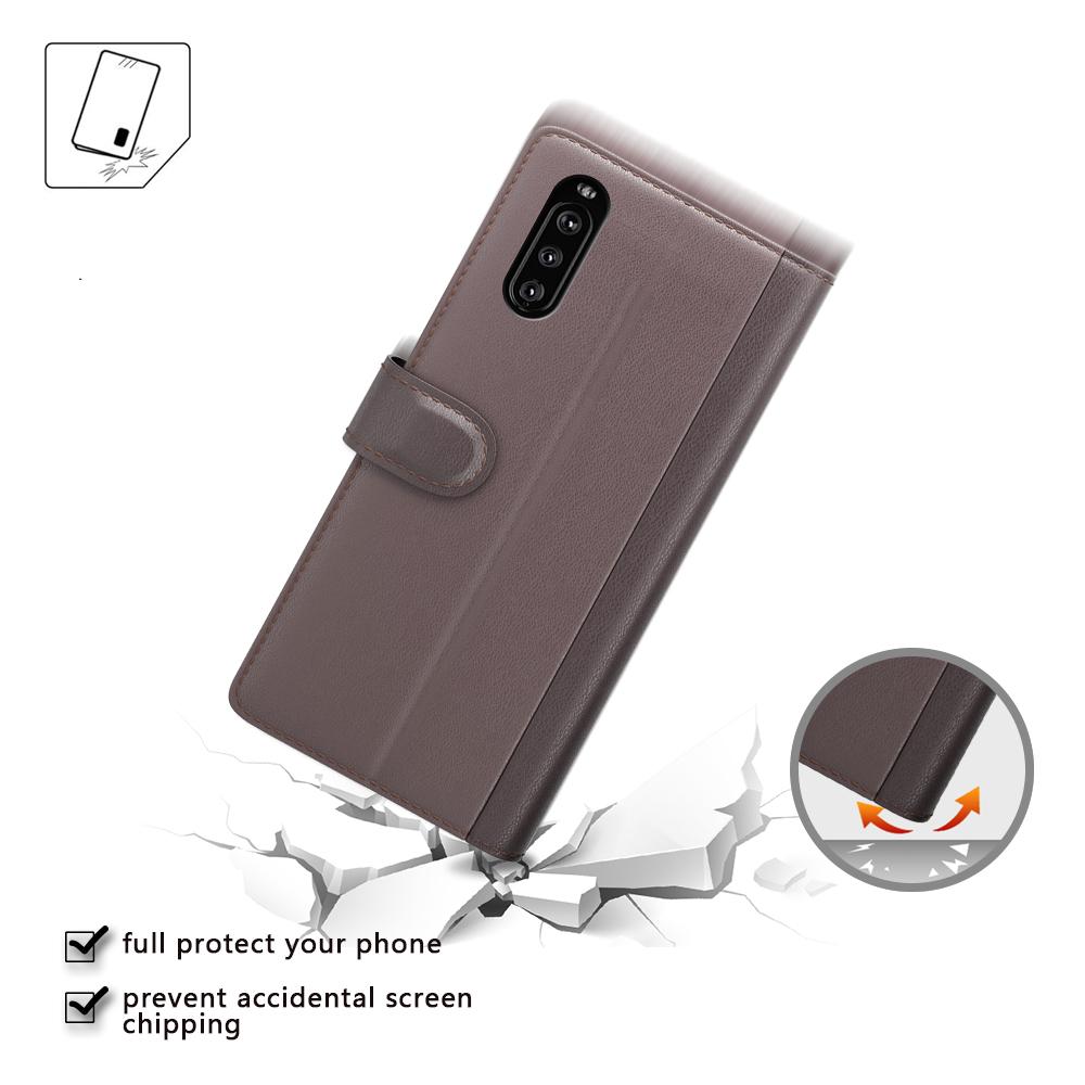 Étui en cuir veritable Sony Xperia 10 III, Marron