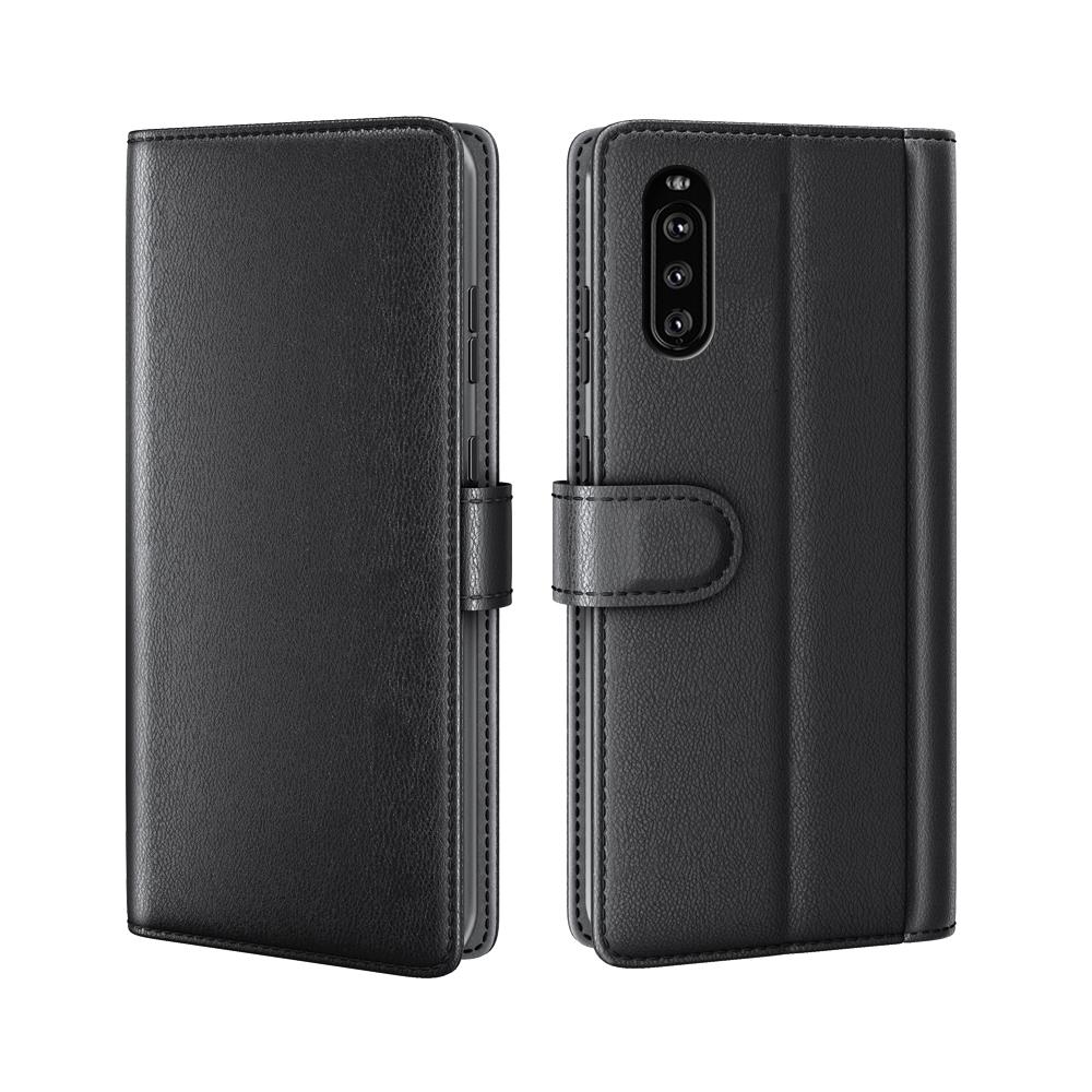 Étui en cuir veritable Sony Xperia 10 III, Noir