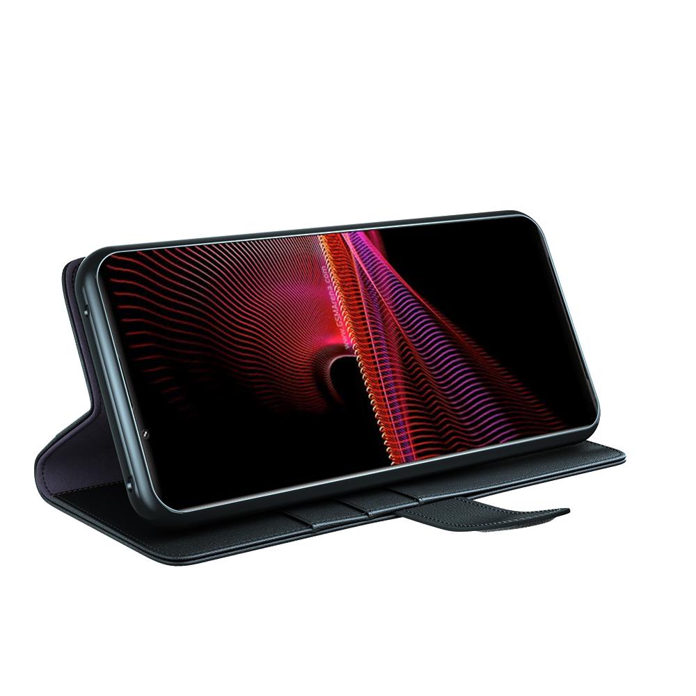 Étui en cuir veritable Sony Xperia 1 III, Noir