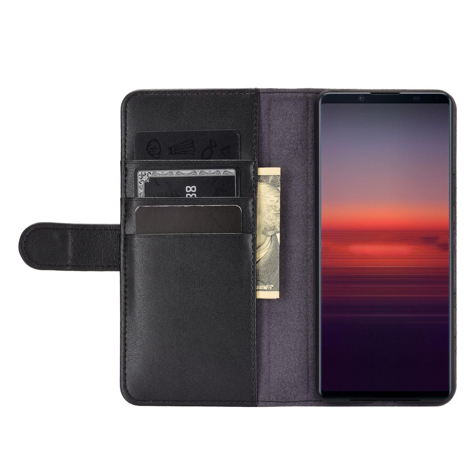 Étui en cuir veritable Sony Xperia 5 II, Noir