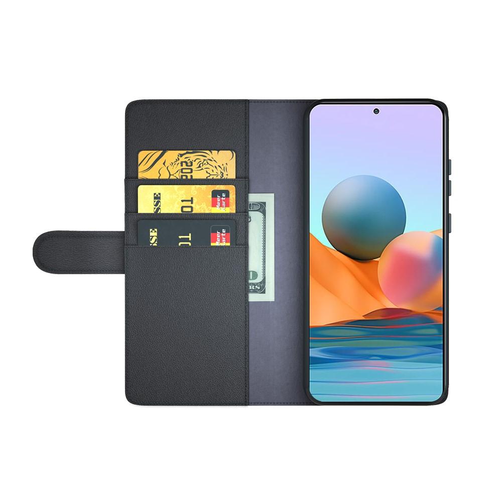 Étui en cuir veritable Xiaomi Redmi Note 10 Pro, Noir