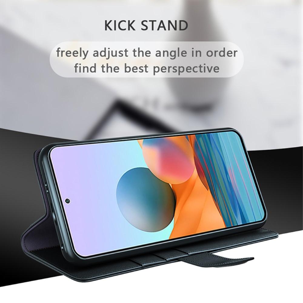Étui en cuir veritable Xiaomi Redmi Note 10 Pro, Noir