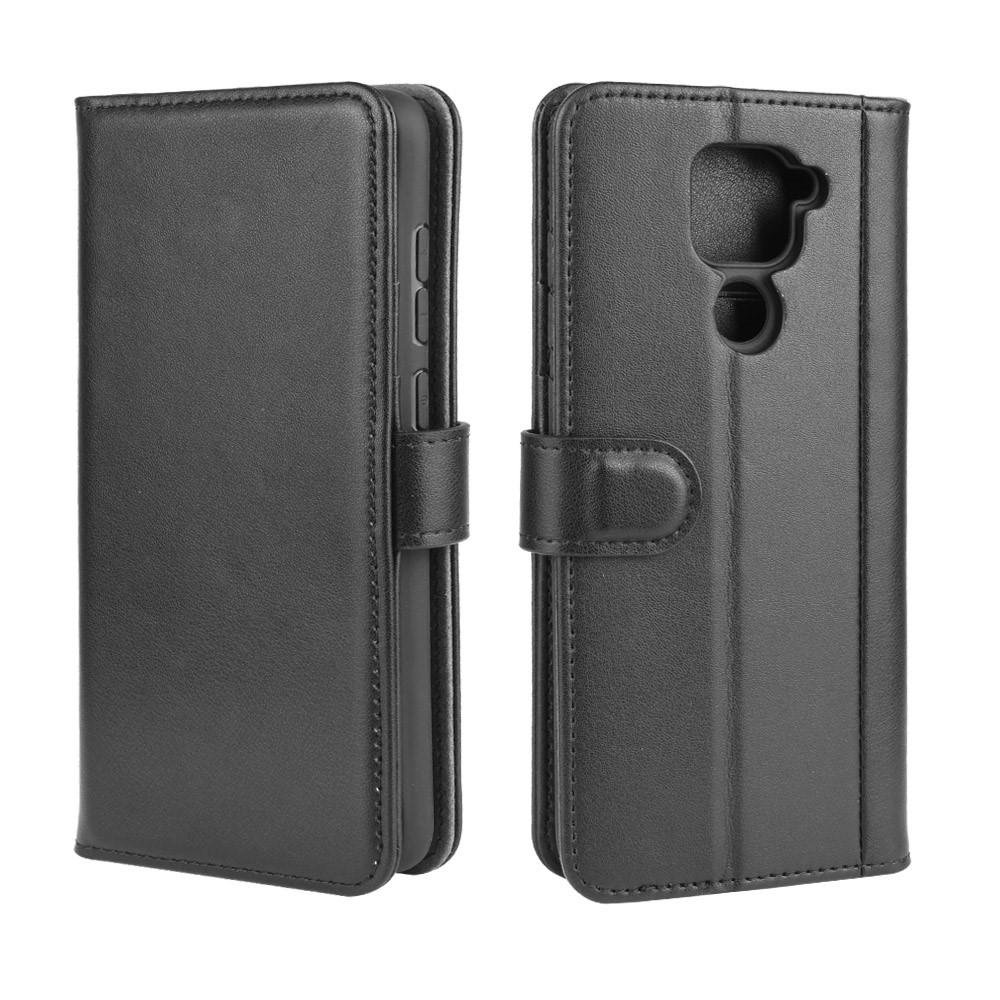 Étui en cuir veritable Xiaomi Redmi Note 9 Pro, Noir