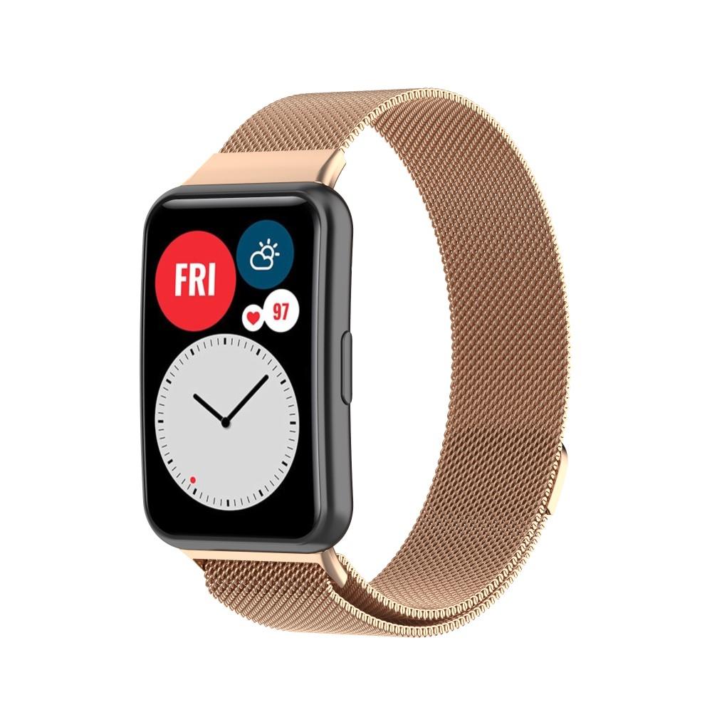 Bracelet milanais pour Huawei Watch Fit, Or rose