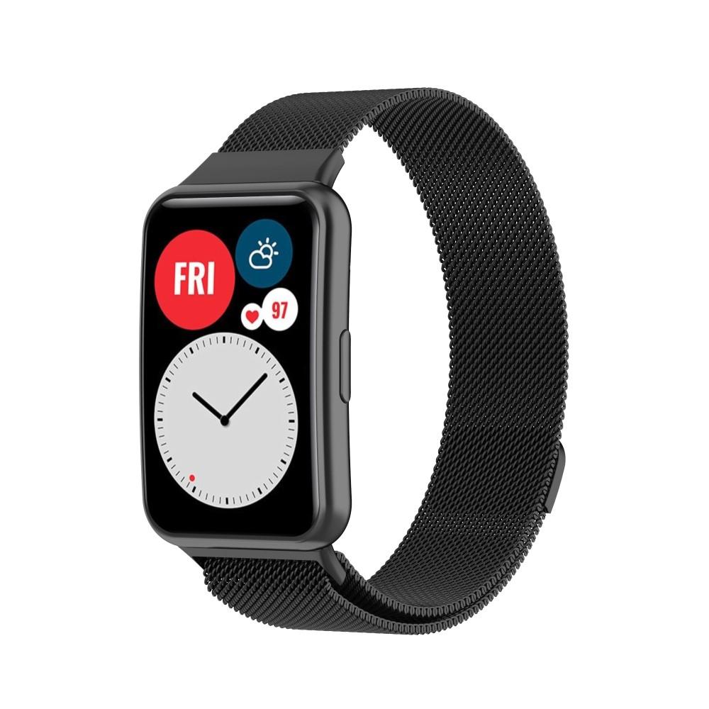 Bracelet milanais pour Huawei Watch Fit, Noir