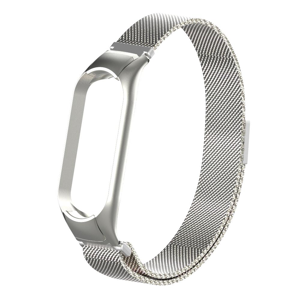 Bracelet milanais pour Xiaomi Mi Band 5/Mi Band 6, Argent