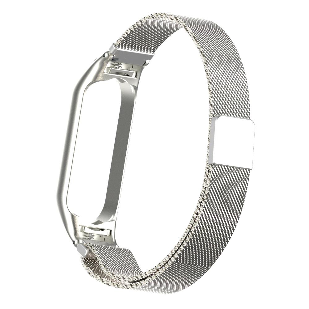 Bracelet milanais pour Xiaomi Mi Band 5/Mi Band 6, Argent