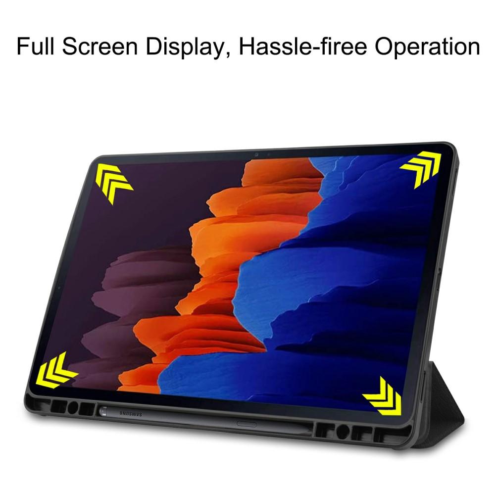 Étui Tri-Fold Samsung Galaxy Tab S7 Plus/S8 Plus 12.4 Noir