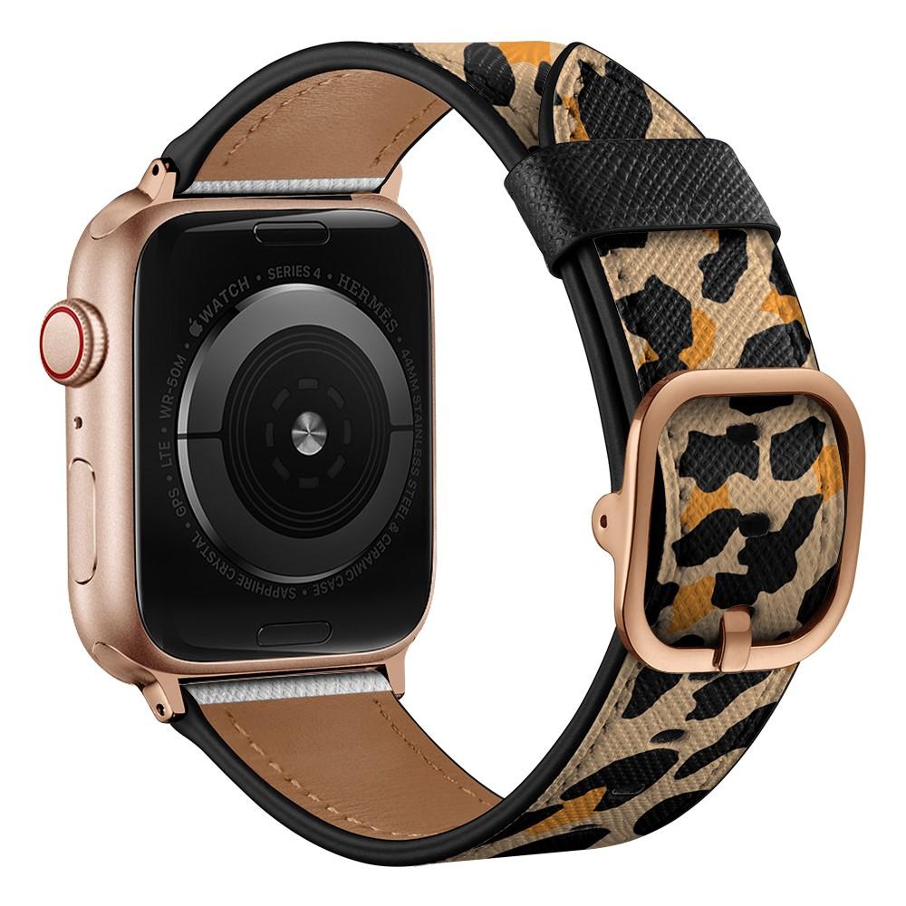 Bracelet en cuir Apple Watch Ultra 49mm, Leopard