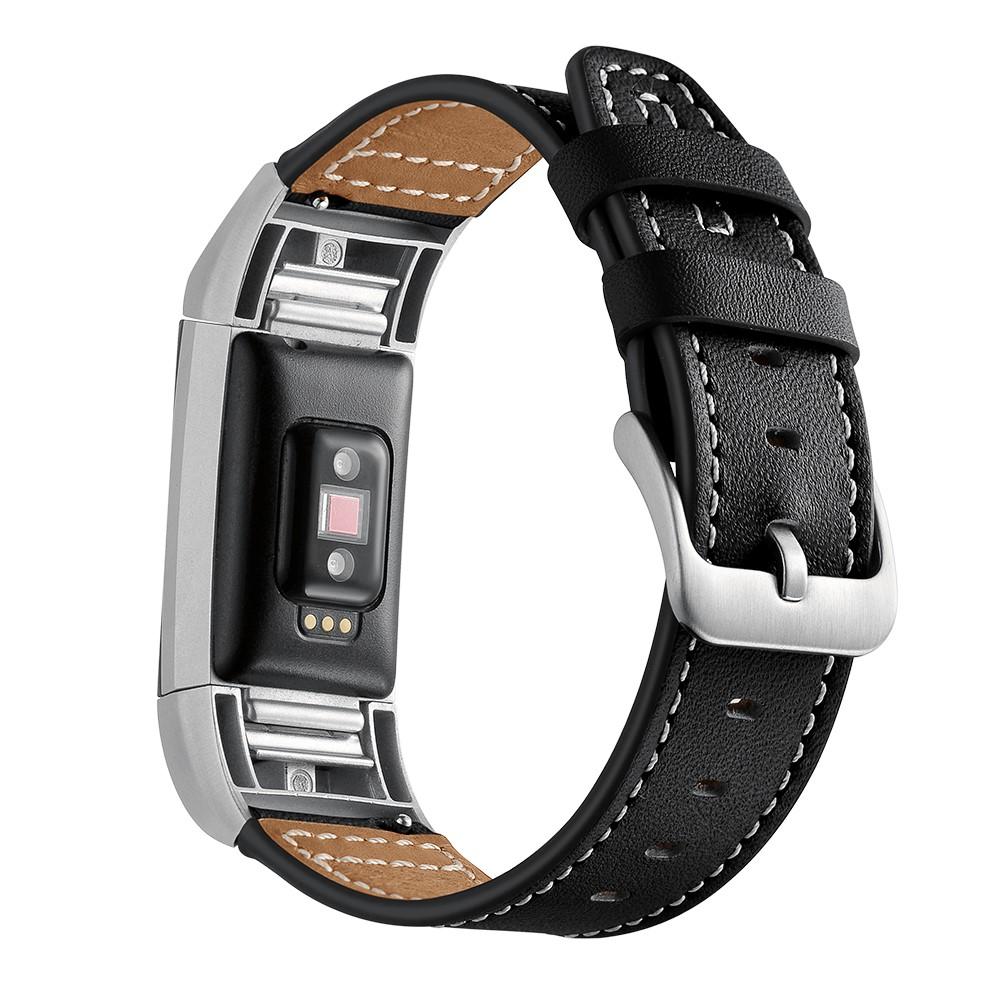 Bracelet en cuir Fitbit Charge 2, Noir