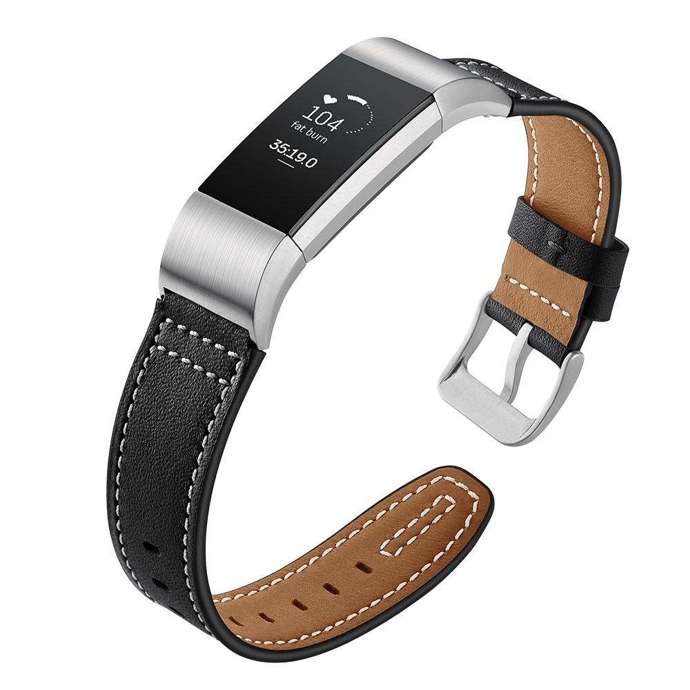Bracelet en cuir Fitbit Charge 2, Noir
