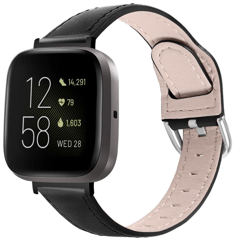 Bracelet en cuir Fitbit Sense/Versa 3, Noir