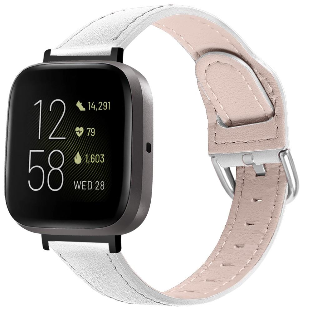 Bracelet en cuir Fitbit Versa 3/Sense Blanc