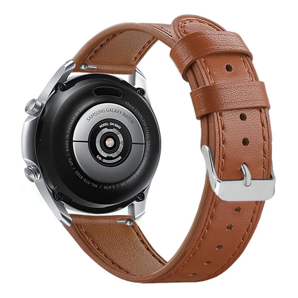 Bracelet en cuir Samsung Galaxy Watch 3 45mm Marron