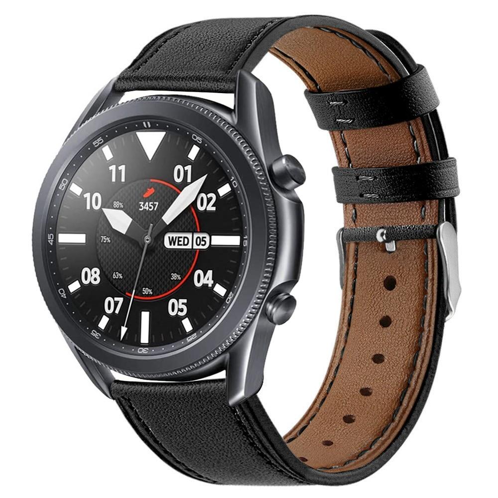 Bracelet en cuir Samsung Galaxy Watch 3 45mm, Noir