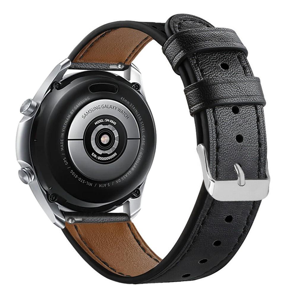Bracelet en cuir Samsung Galaxy Watch 3 45mm, Noir