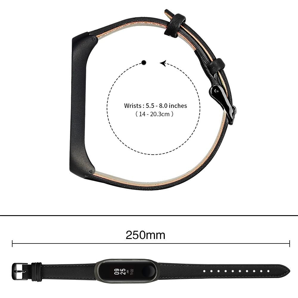 Bracelet en cuir Xiaomi Mi Band 5/6 Noir