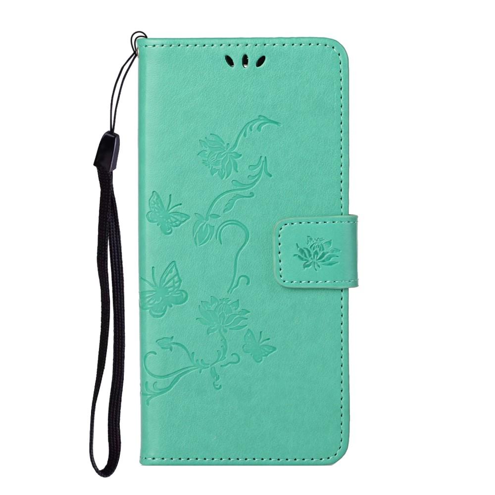 Étui en cuir à papillons pour Samsung Galaxy S21 FE, Vert
