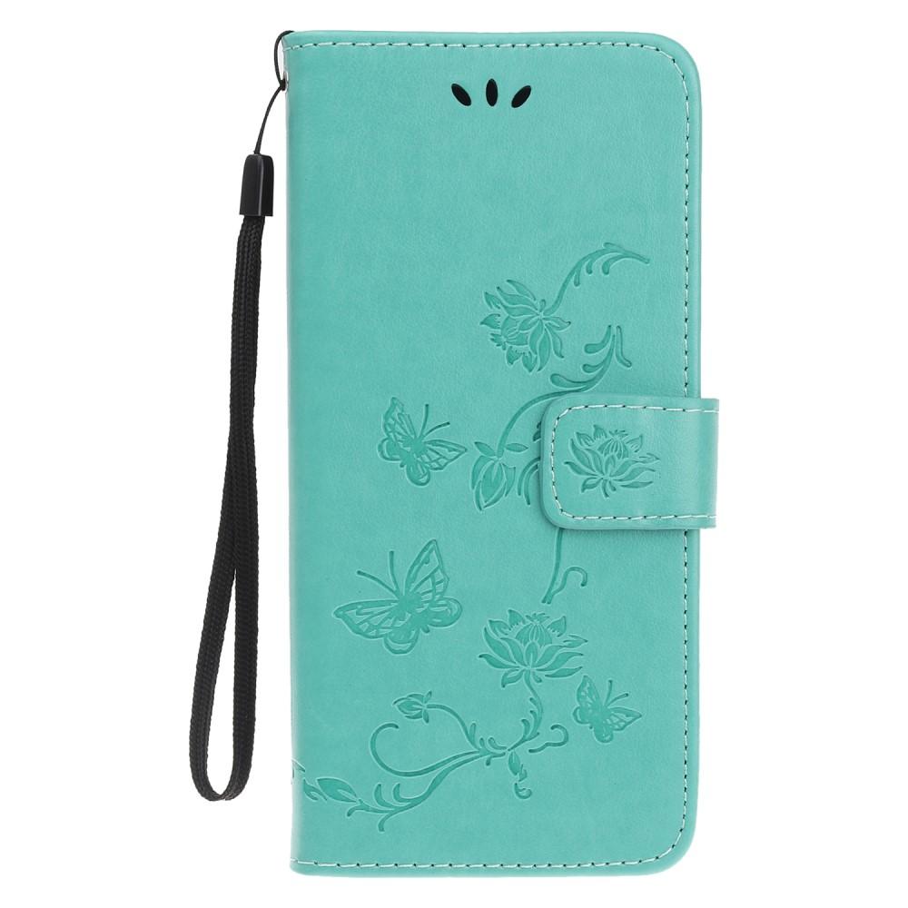 Étui en cuir à papillons pour Apple iPhone 12 Mini, Vert
