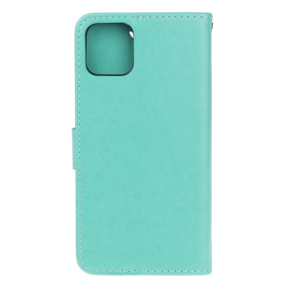 Étui en cuir à papillons pour Apple iPhone 12 Mini, Vert