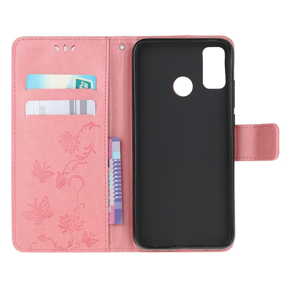Étui en cuir à papillons pour Motorola Moto G30/Moto G10/Moto G20, Rose