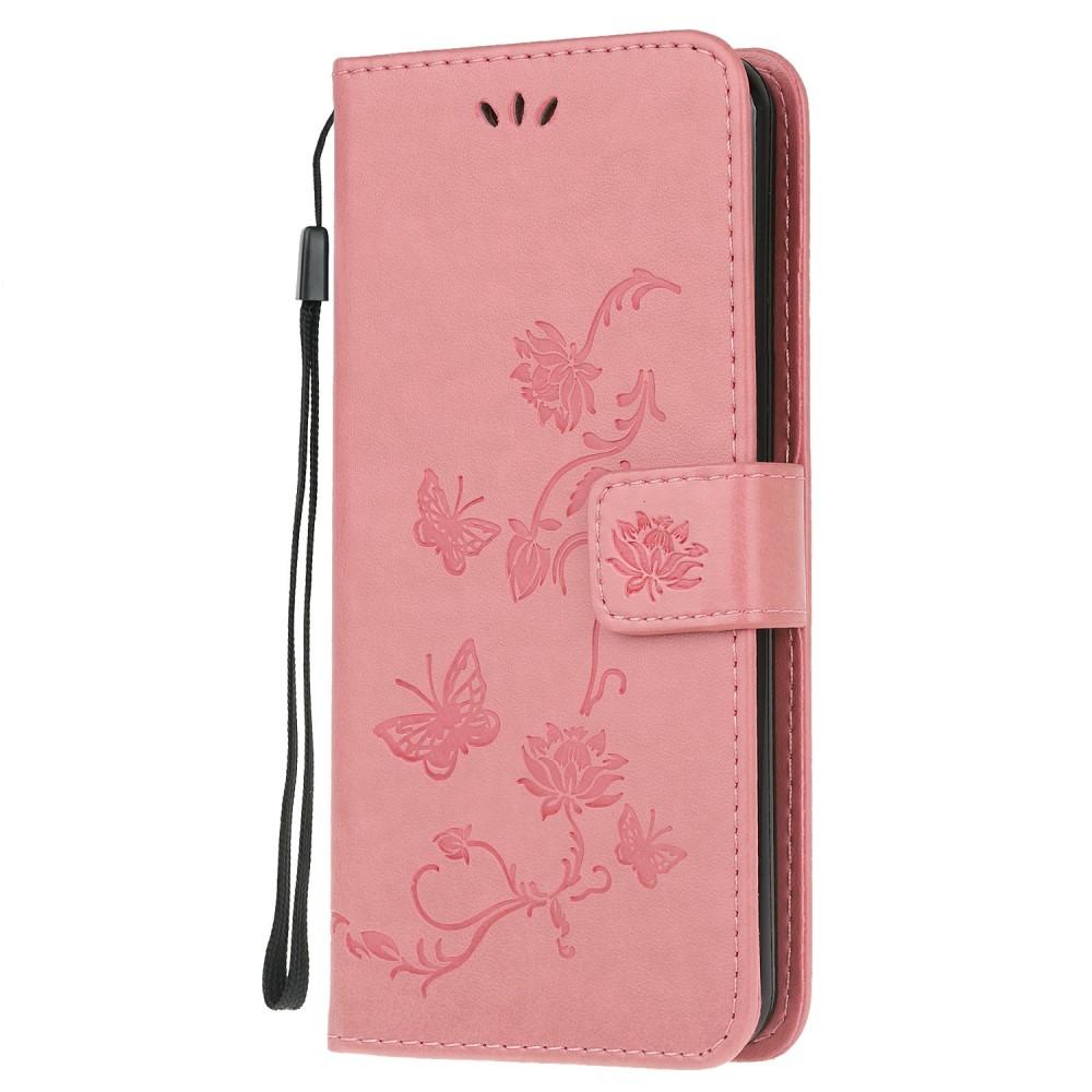 Étui en cuir à papillons pour Motorola Moto G30/Moto G10/Moto G20, Rose