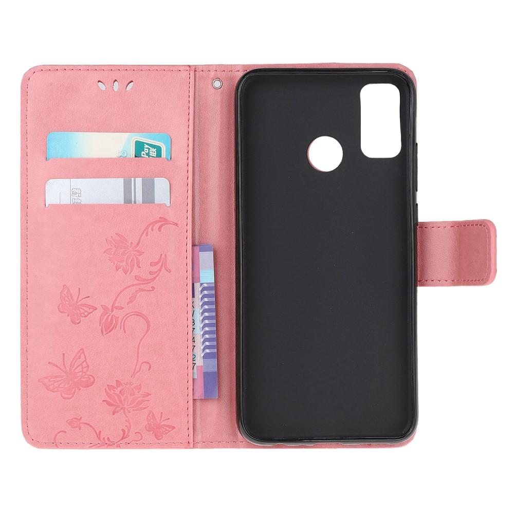 Étui en cuir à papillons pour Motorola Moto G50, Rose